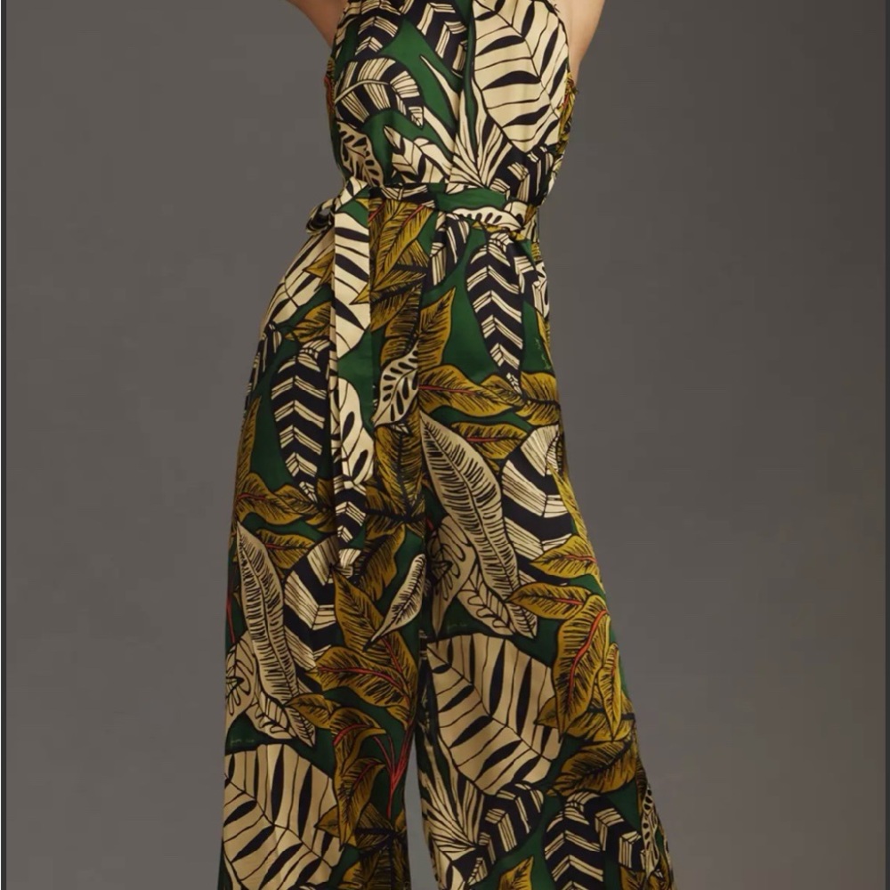 NWT FARM Rio x Anthropologie Printed Halter Jumpsuit